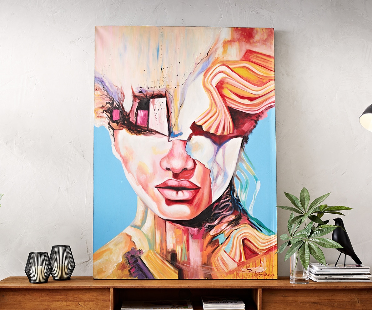 Peinture Expression multicolore 100x140 cm acrylique sur toile 2 Peinture Expression multicolore 100x140 cm acrylique sur toile 2