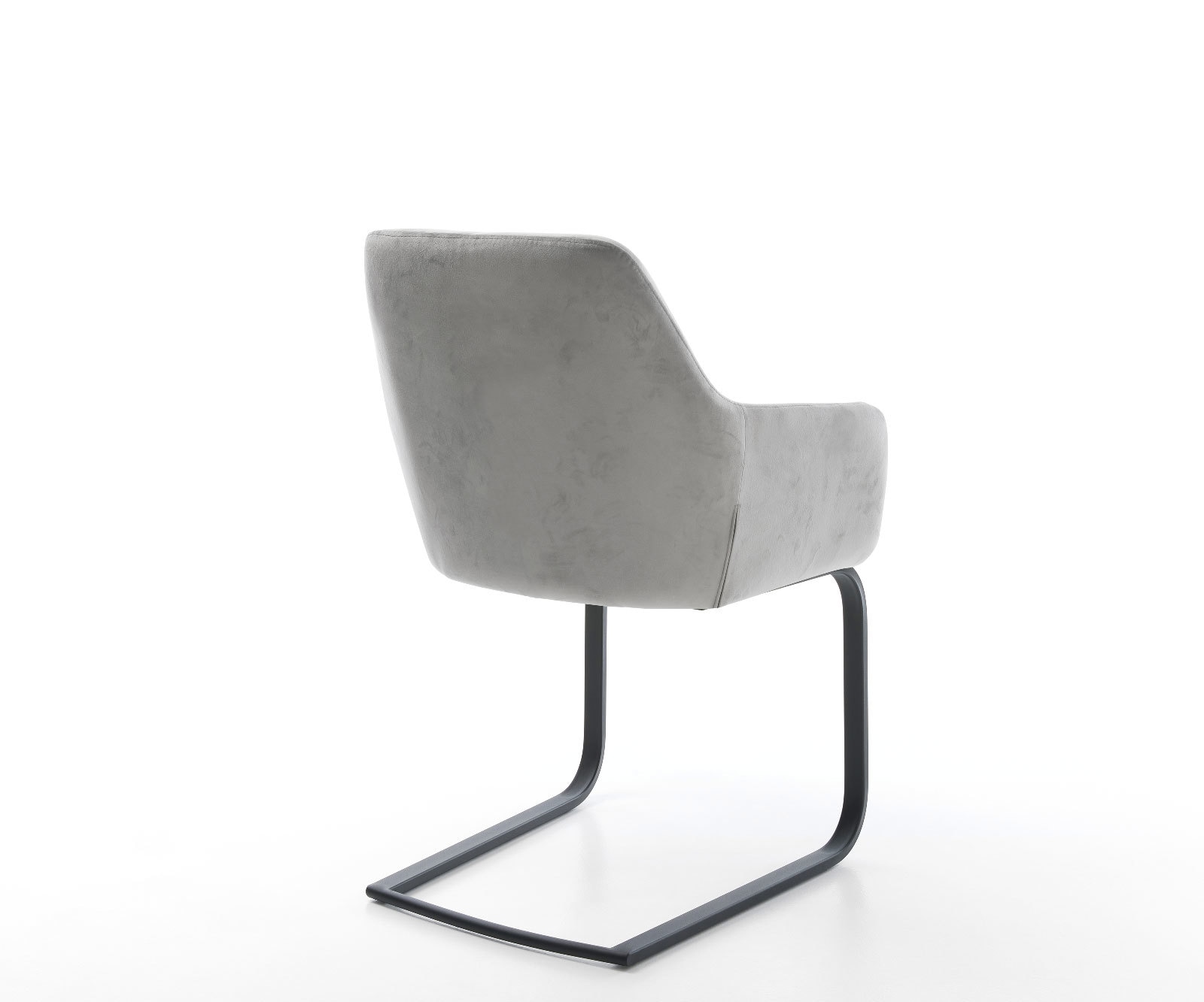 Cantilever Pejo-Flex velours gris pied cantilever plat noir ressorts ensachés 5