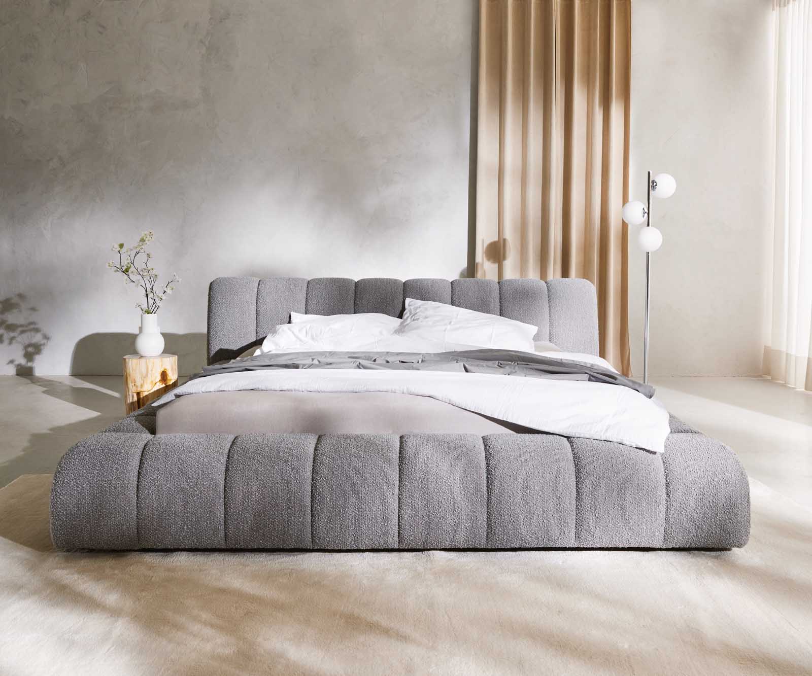Sommier-rembourré Cutio 180x200 cm Bouclé gris argenté 3