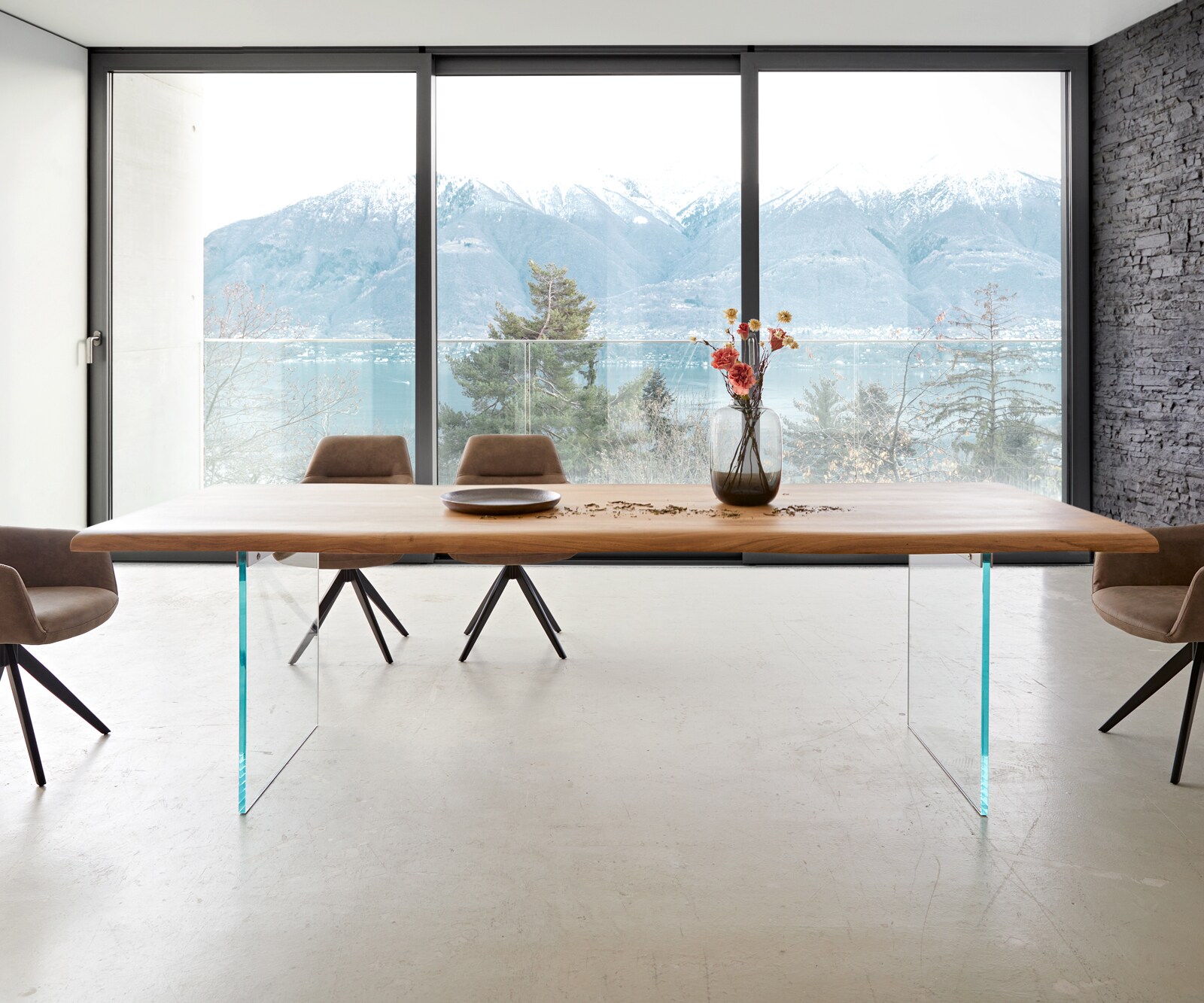 Table à manger Edge 260x100 acacia nature verre Live-Edge 1