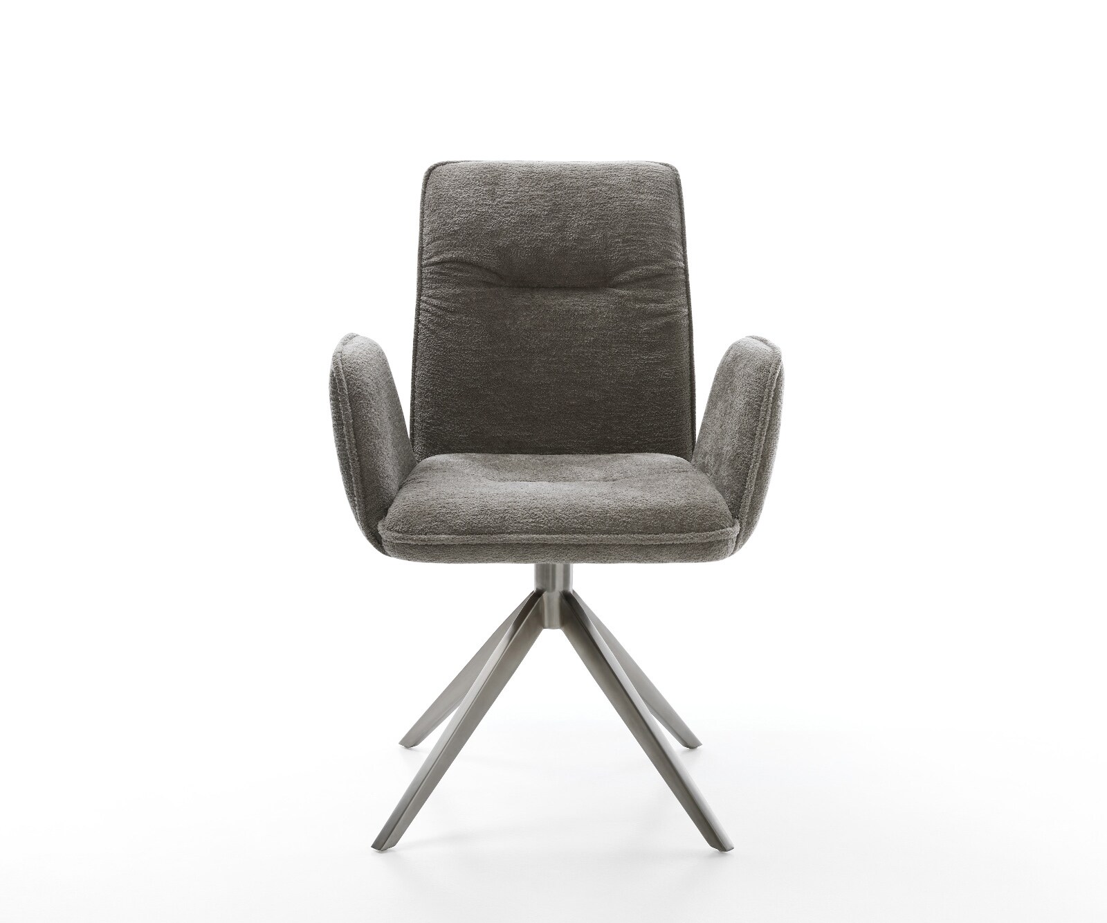 Chaise-pivotante Vinja-Flex bouclé doux couleur boue pied croisé large grafiete pivotement sur 360° fonction bascule 1