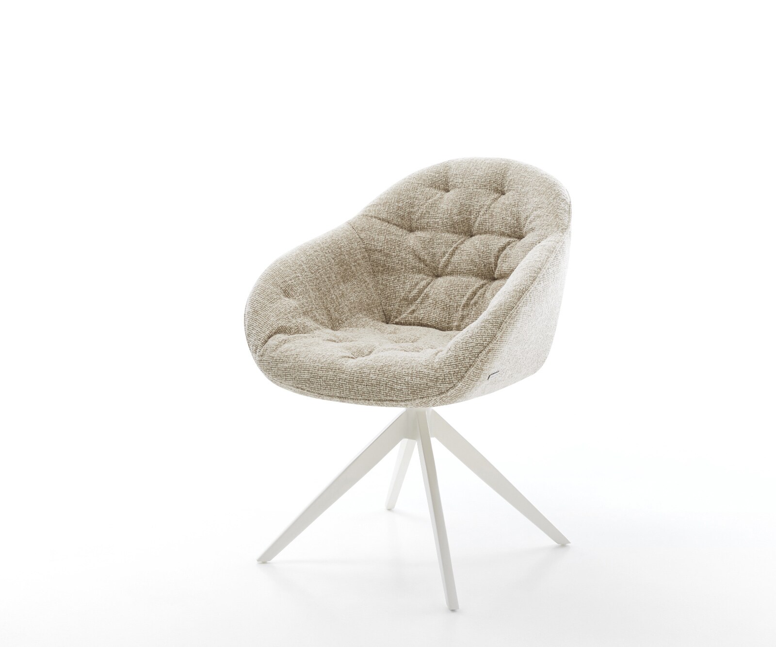Chaise-pivotante Gaio-Flex tissu tissé doux beige pied croisé large blanc pivotement sur 360° fonction bascule 1