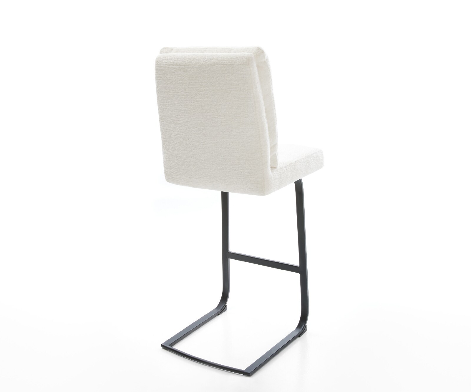 Chaise-de-bar Pela-Flex Bouclé doux Beige Pied cantilever plat noir Noir 5