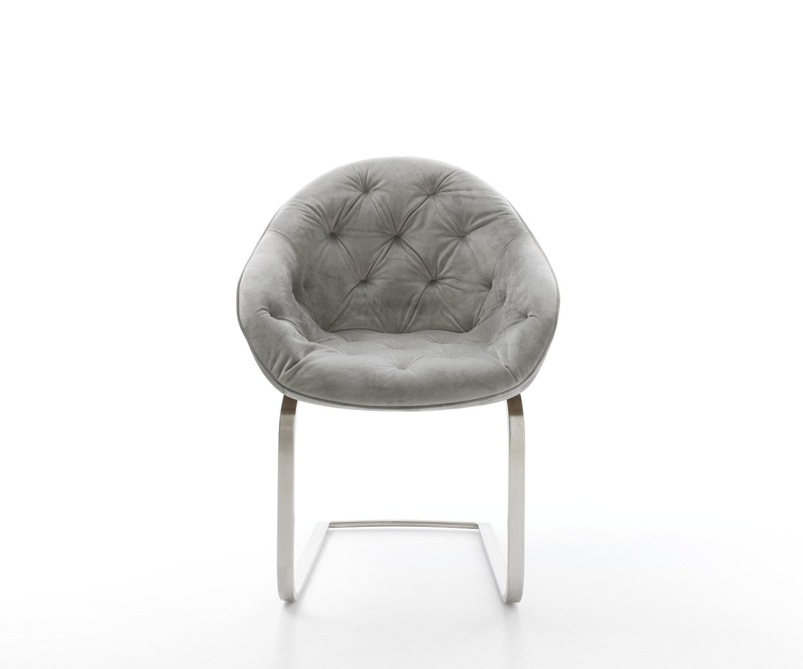 Cantilever Gaio-Flex velours gris pied cantilever plat acier inoxydable brossé 5 Cantilever Gaio-Flex velours gris pied cantilever plat acier inoxydable brossé 5