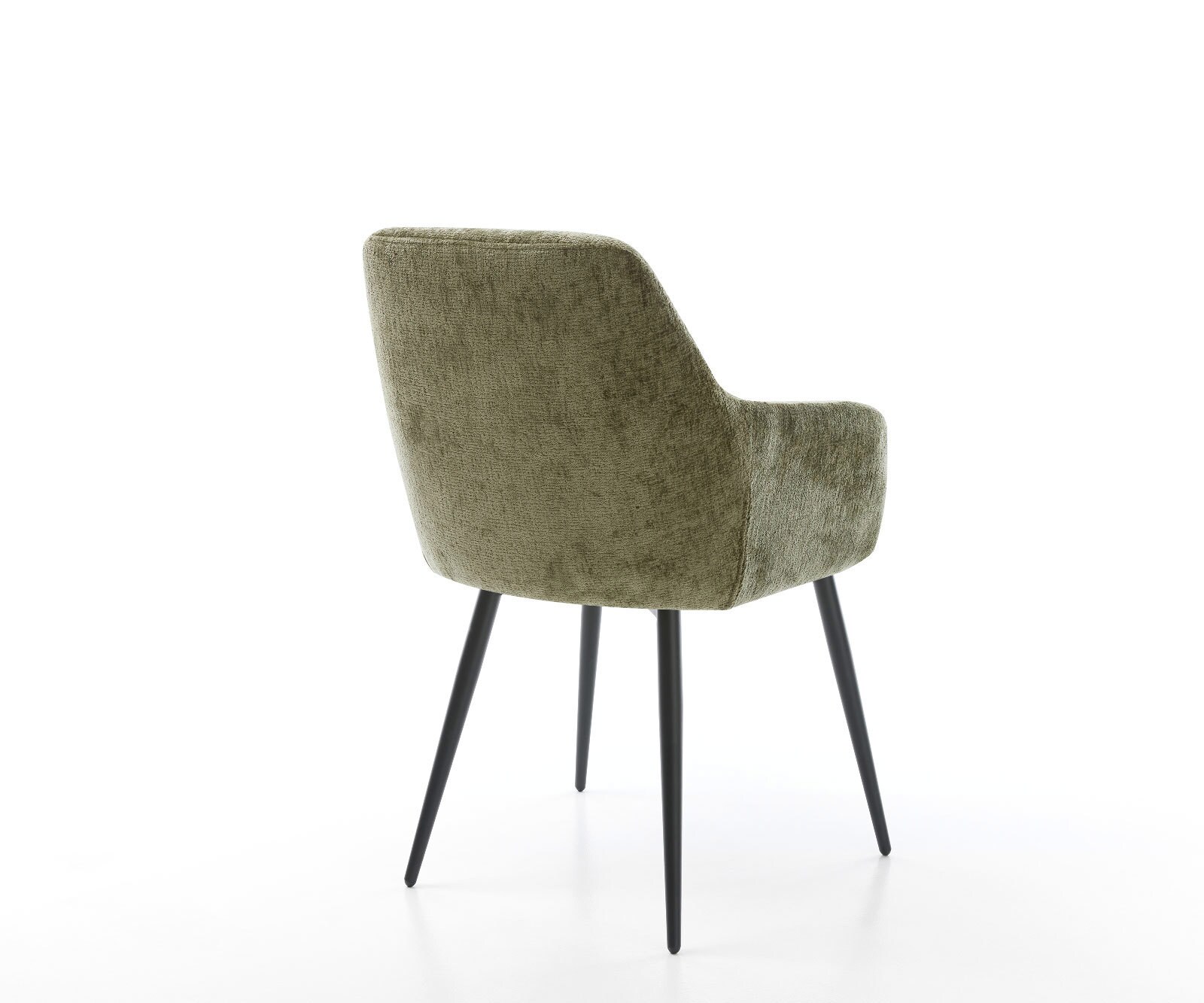Chaise-de-salle-à-manger Pejo-Flex chenille olive 4 pieds coniques noir ressorts ensachés 4