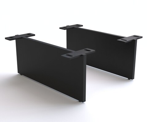 Pied-aspect-flottant 15 cm métal noir pour meubles à caisson de profondeur 40 cm (set de 2)