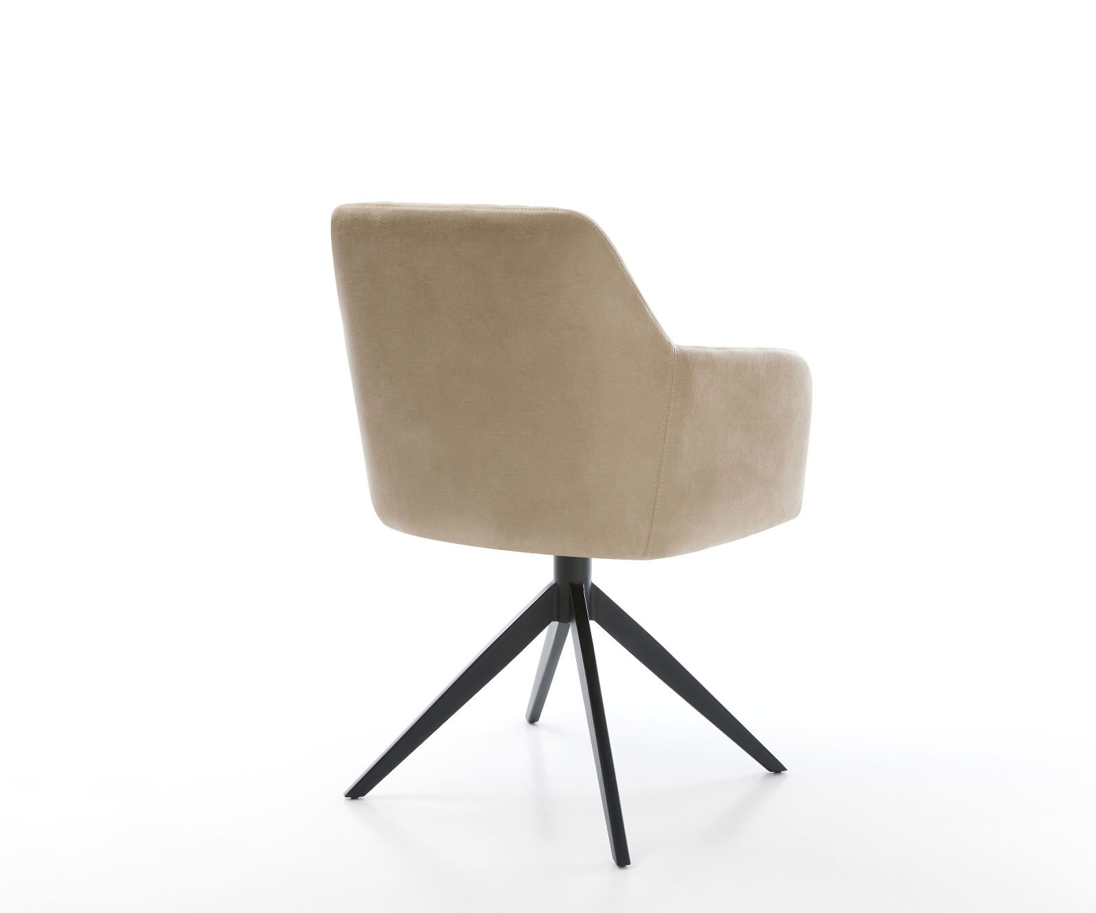 Chaise-pivotante Greg-Flex microvelours beige vintage pied croisé large noir pivotement sur 360° fonction bascule ressorts ensachés 4