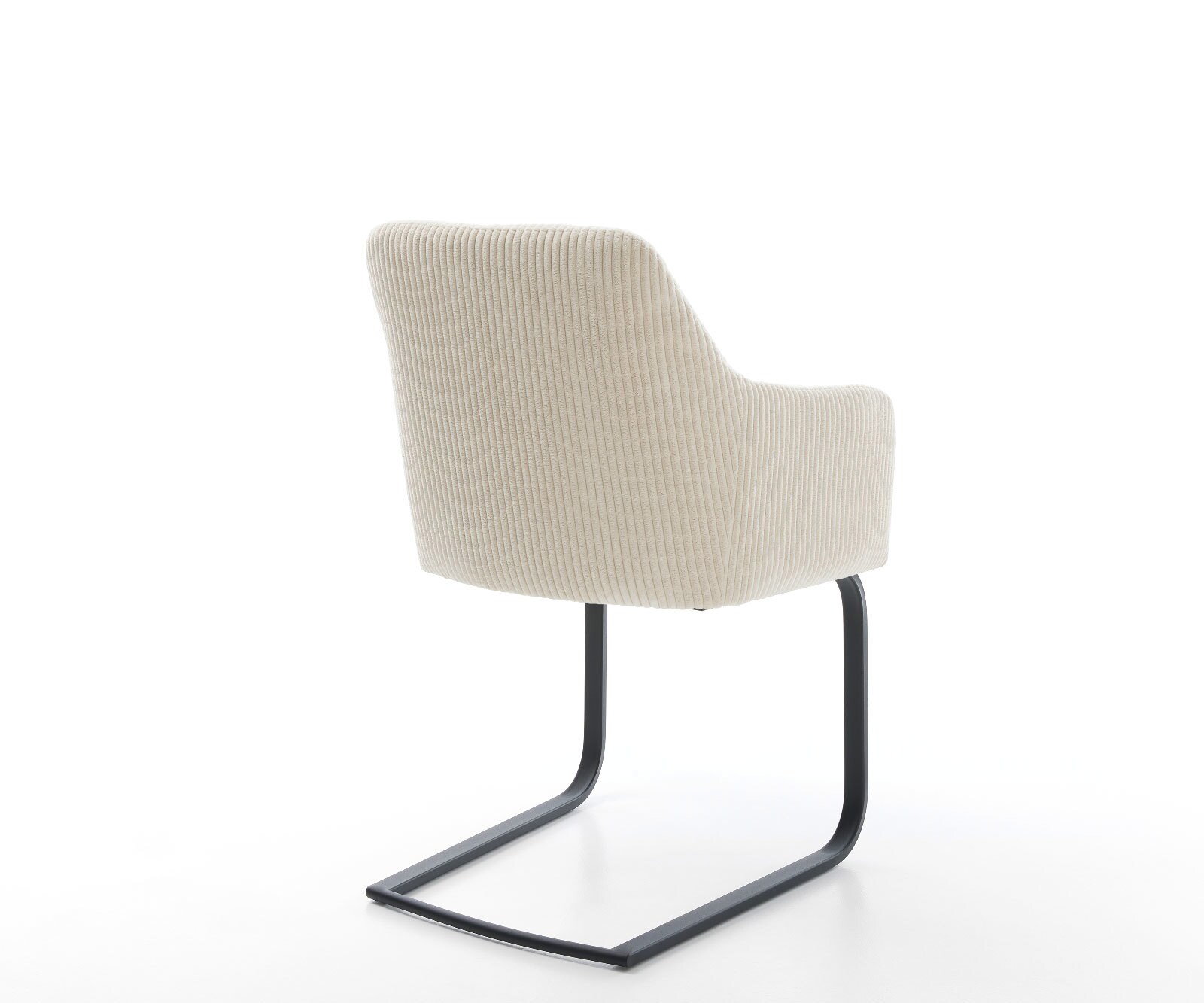 Cantilever Greg-Flex côtelé beige vintage pied cantilever plat noir ressorts ensachés 4