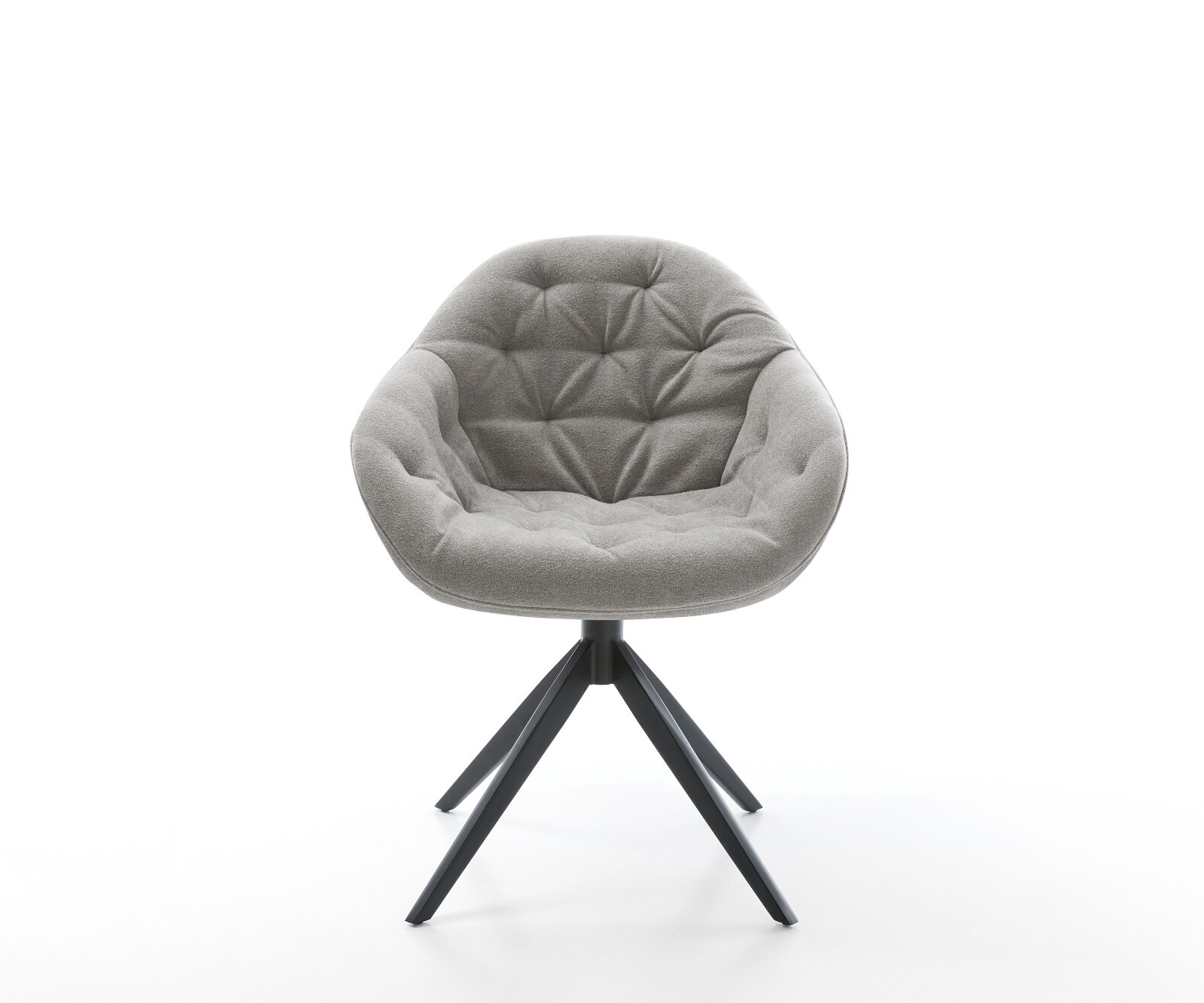 Chaise-pivotante Gaio-Flex tissu structuré doux gris pied croisé large noir pivotement sur 360° fonction bascule 1