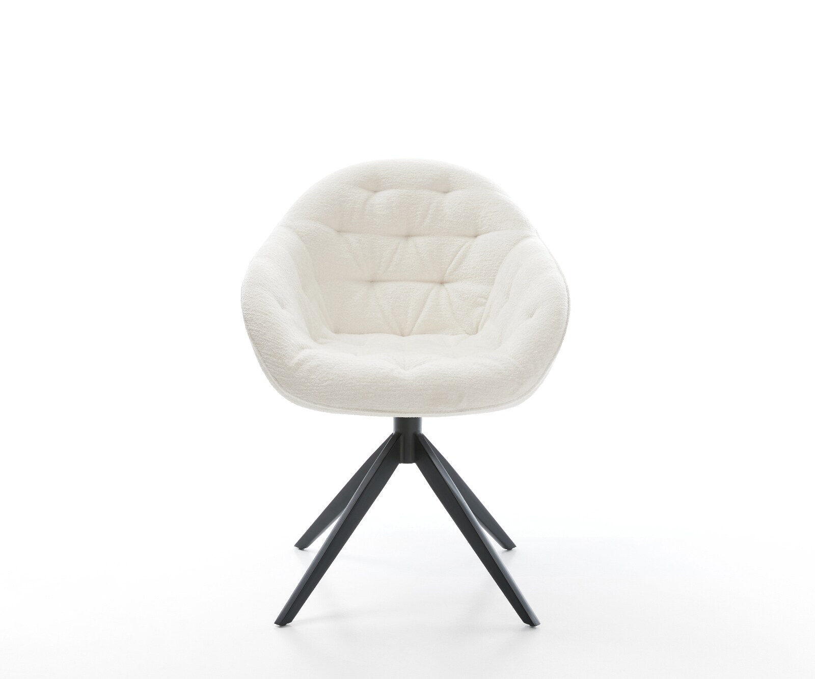 Chaise-pivotante Gaio-Flex bouclé doux beige pied croisé large noir pivotement sur 360° fonction bascule 2