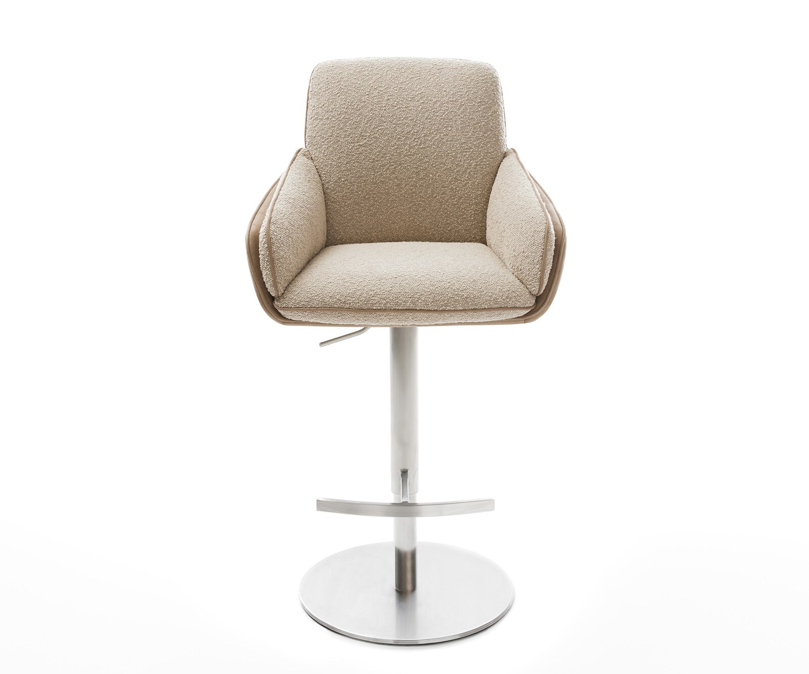 Chaise-de-bar Luan-Flex mélange de matériaux boue pied pivotant réglable en hauteur acier inoxydable pivotant ressorts ensachés 1