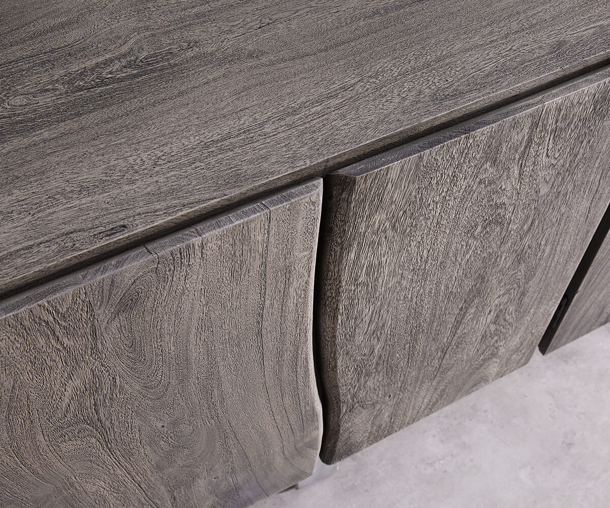 Buffet Live-Edge 220 cm acacia massif platine 6 portes 3