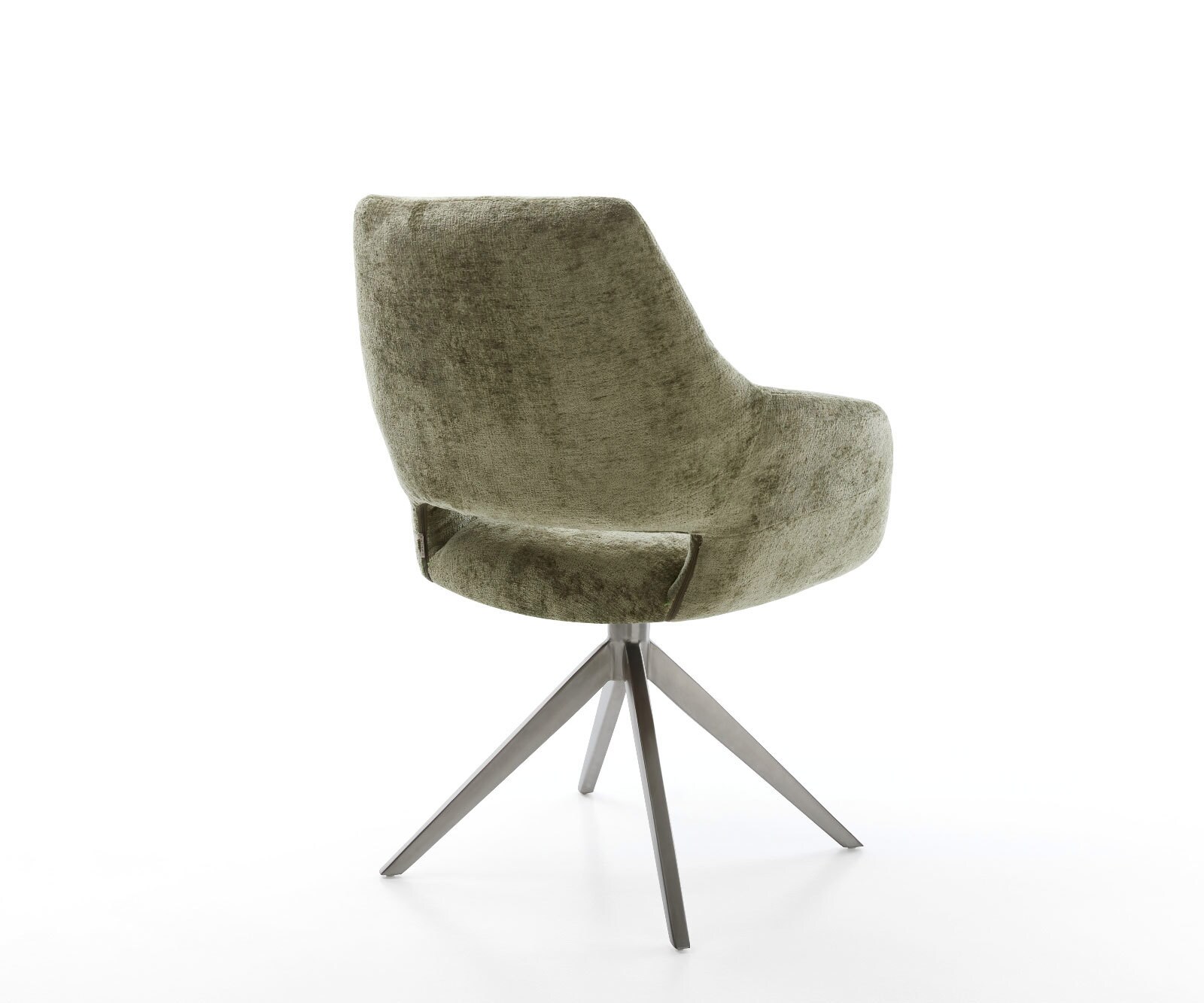 Chaise-pivotante Yago-Flex mit Armlehnen chenille olive pied croisé large grafiete pivotement sur 360° fonction bascule ressorts ensachés 4