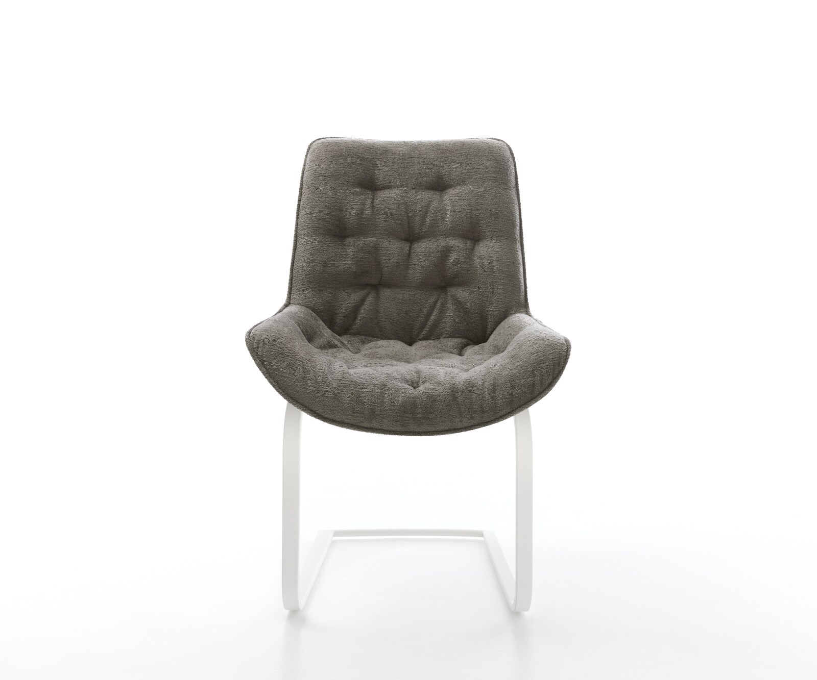 Cantilever Taimi-Flex bouclé doux couleur boue pied cantilever plat blanc 2