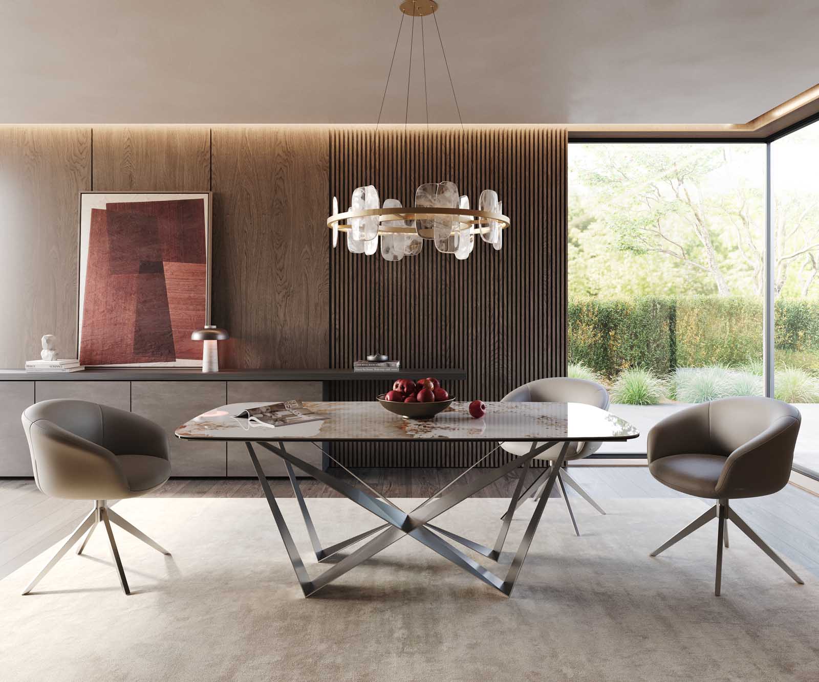 Table à manger Edge en forme de bateau 200x100 céramique Minas mélange blanc-beige Spider acier plat acier inoxydable 1 Table à manger Edge en forme de bateau 200x100 céramique Minas mélange blanc-beige Spider acier plat acier inoxydable 1