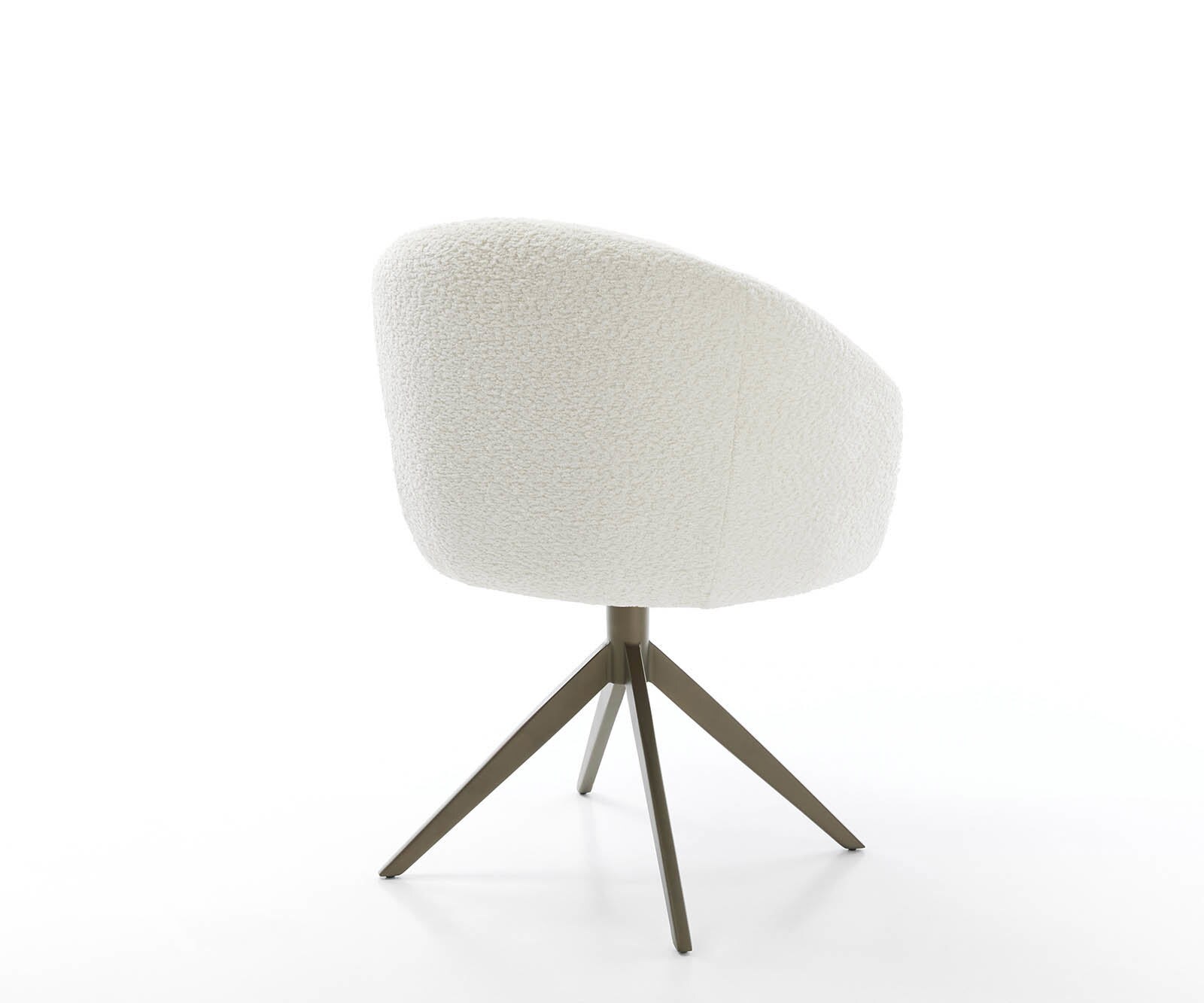 Chaise-pivotante Caja-Flex avec accoudoirs bouclé blanc pied croisé large aspect titane pivotement sur 360° ressorts ensachés 4 Chaise-pivotante Caja-Flex avec accoudoirs bouclé blanc pied croisé large aspect titane pivotement sur 360° ressorts ensachés 4