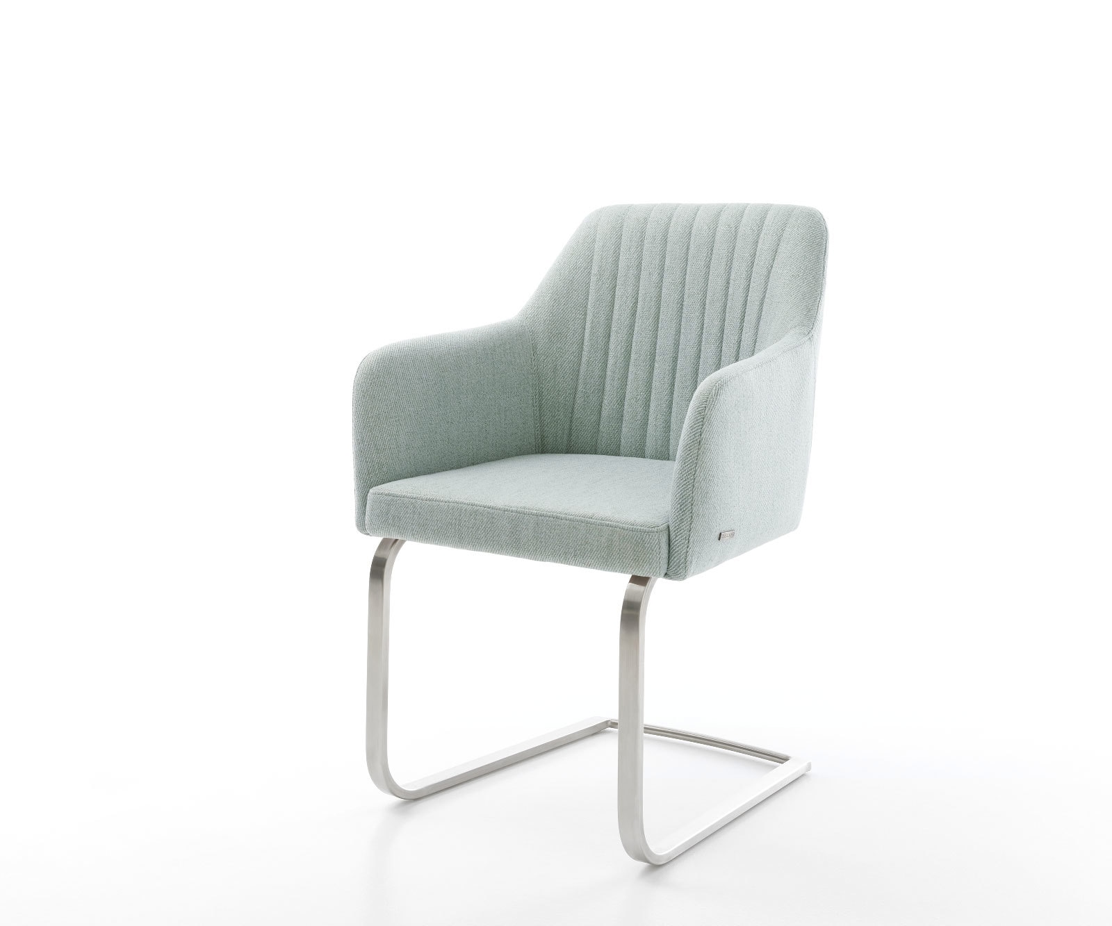 Cantilever Greg-Flex rayures Vert menthe pied cantilever plat acier inoxydable brossé