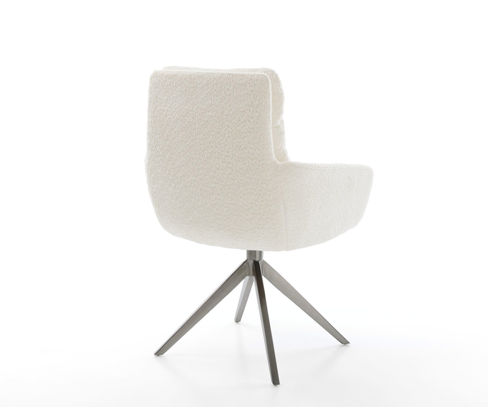 Chaise-pivotante Abelia-Flex mit Armlehnen bouclé blanc pied croisé large grafiete pivotement sur 360° fonction bascule 4