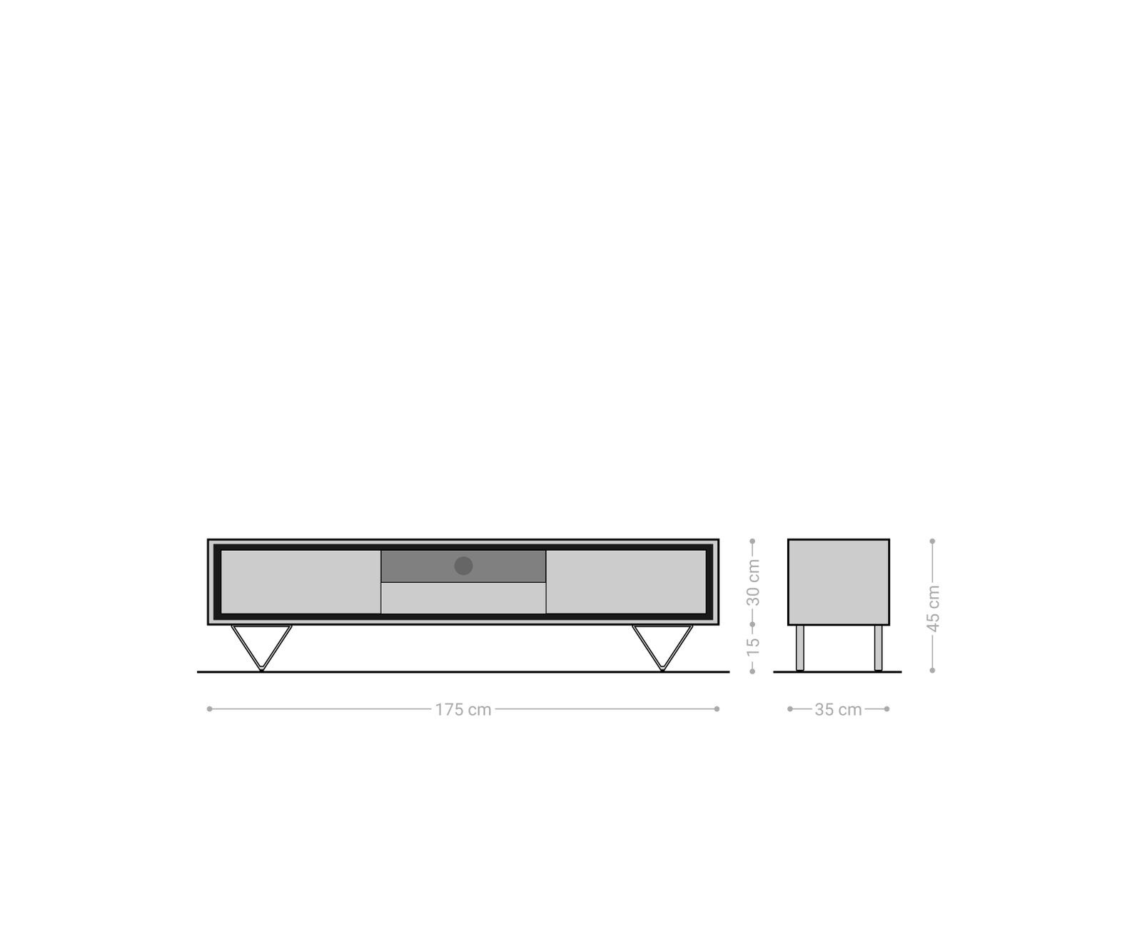 Meuble-TV Stonegrace 175 cm acacia marron plaqué pierre 2 portes 1 tiroir 1 compartiment pied en V noir 5 Meuble-TV Stonegrace 175 cm acacia marron plaqué pierre 2 portes 1 tiroir 1 compartiment pied en V noir 5