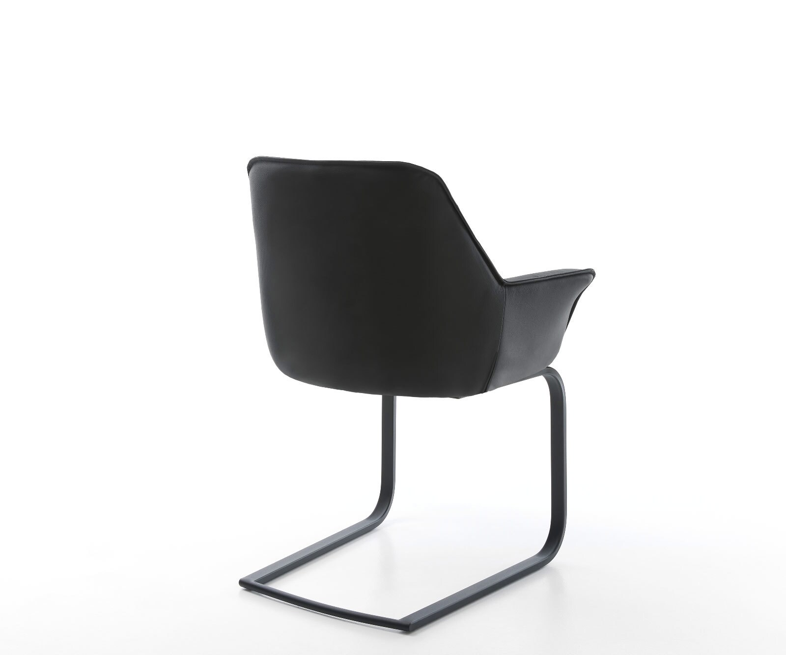 Cantilever Kaira-Flex cuir de vache noir pied cantilever plat noir 4 Cantilever Kaira-Flex cuir de vache noir pied cantilever plat noir 4