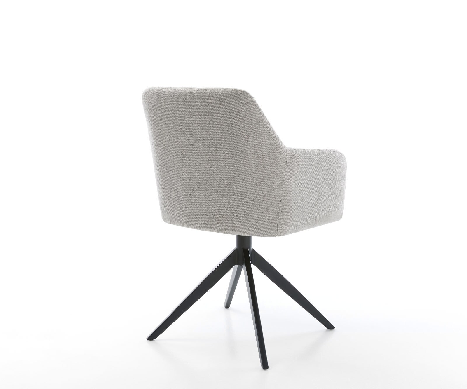 Chaise-pivotante Greg-Flex rayures gris clair pied croisé large noir pivotement sur 360° fonction bascule ressorts ensachés 4