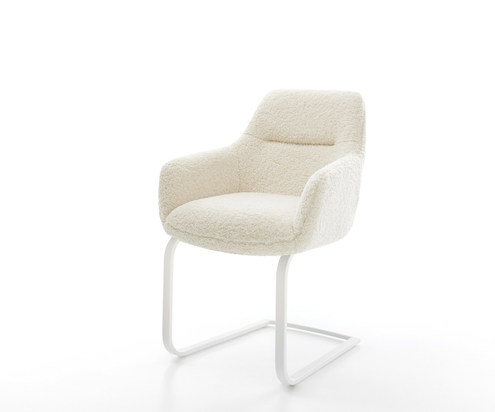 Cantilever Pejo-Flex tissu teddy beige pied cantilever plat blanc resorts ensachés 1