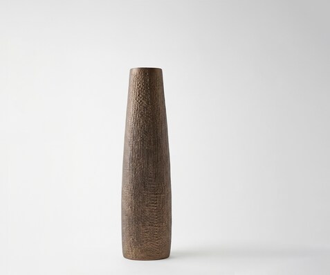 Vase Conico l14 x P9 x H48 cm Aluminium Aurum Satin Moulé