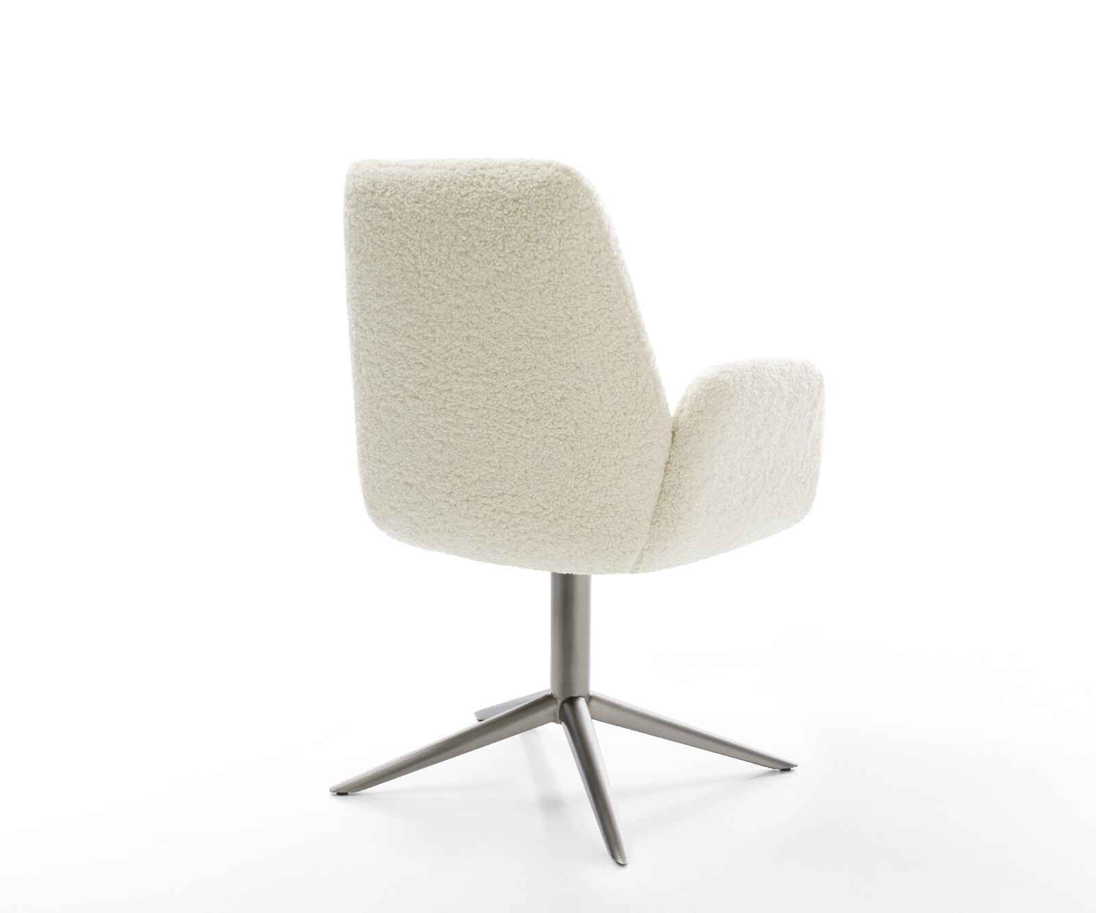 Chaise-pivotante Zoa-Flex tissu teddy beige pied de chaise 4 branches grafiete pivotement sur 360° fonction bascule resorts ensachés 4
