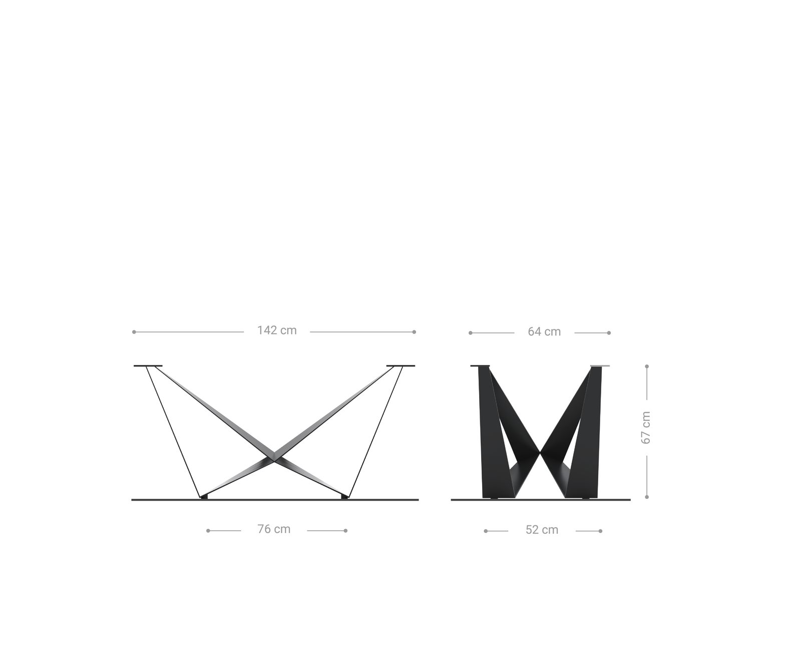 Cadre de table Spider métal argenté pour tables extensibles de 180-220 cm 2