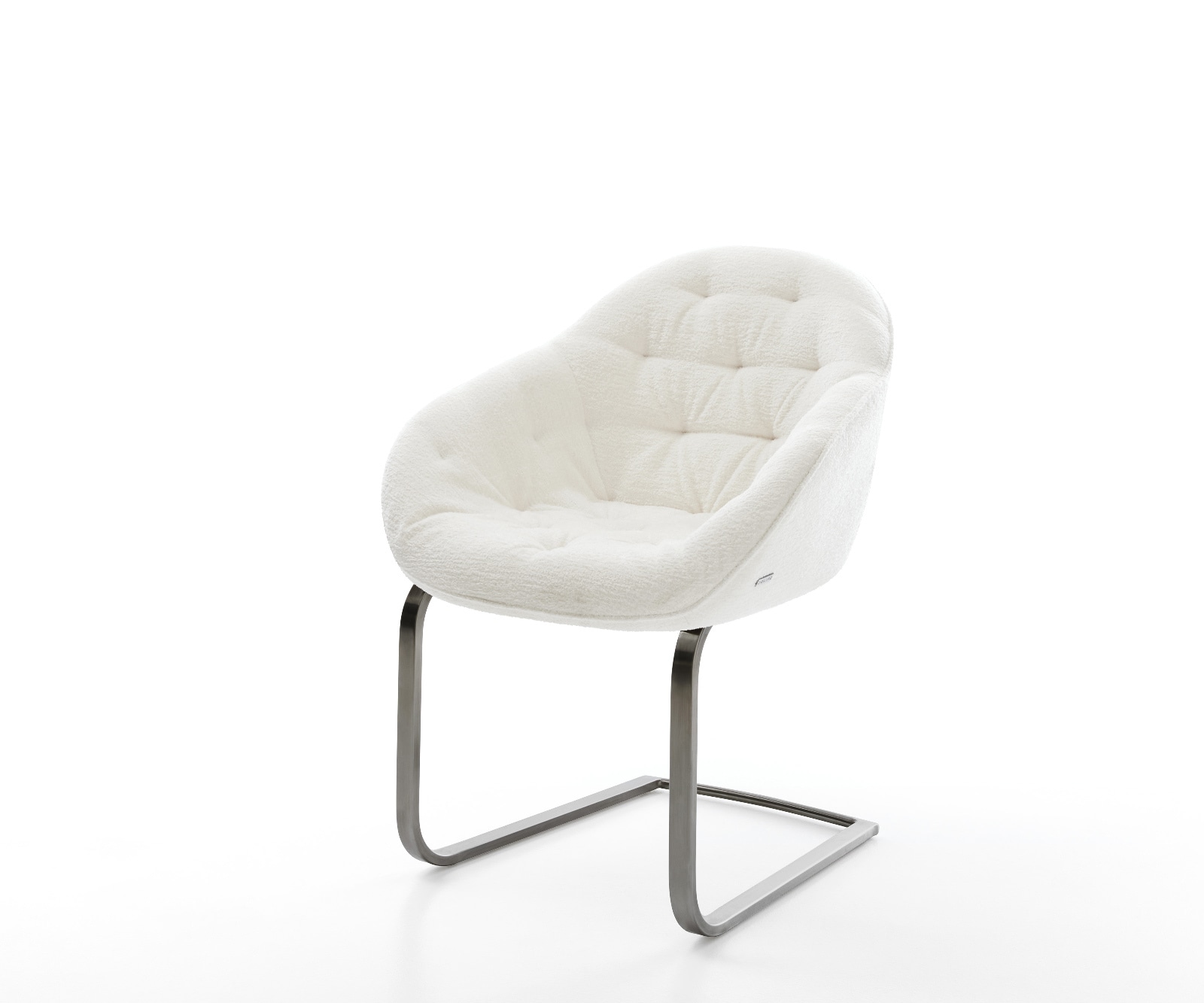 Cantilever Gaio-Flex bouclé doux beige pied cantilever plat grafiete Cantilever Gaio-Flex bouclé doux beige pied cantilever plat grafiete