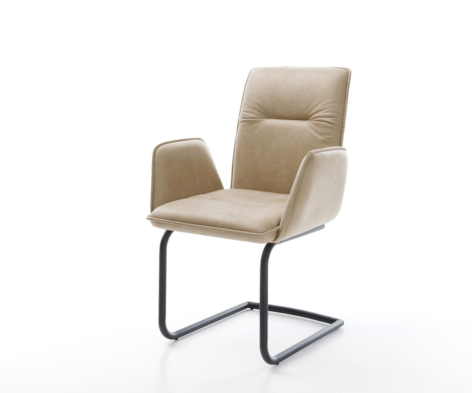 Cantilever Vinja-Flex microvelours beige vintage pied cantilever rond noir 1