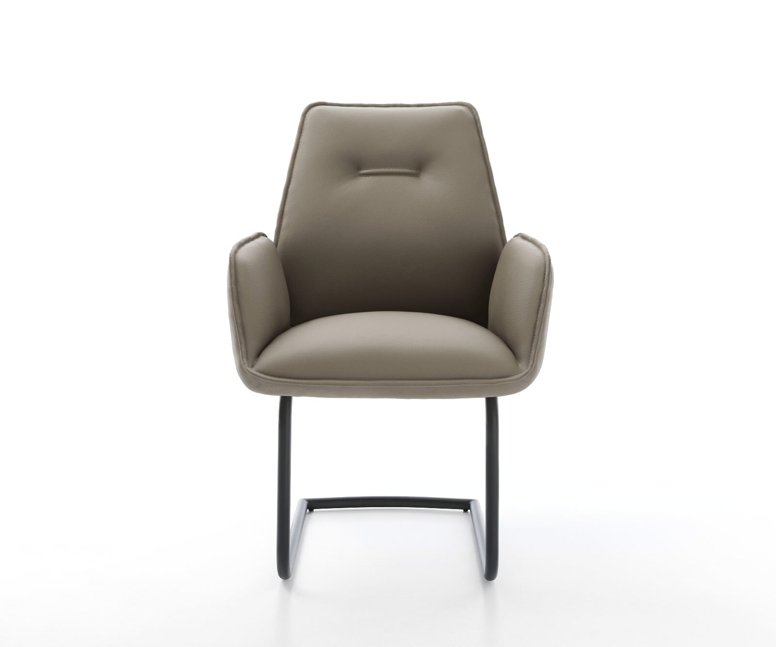 Cantilever Zoa-Flex cuir de vache couleur boue pied cantilever rond noir ressorts ensachés 1