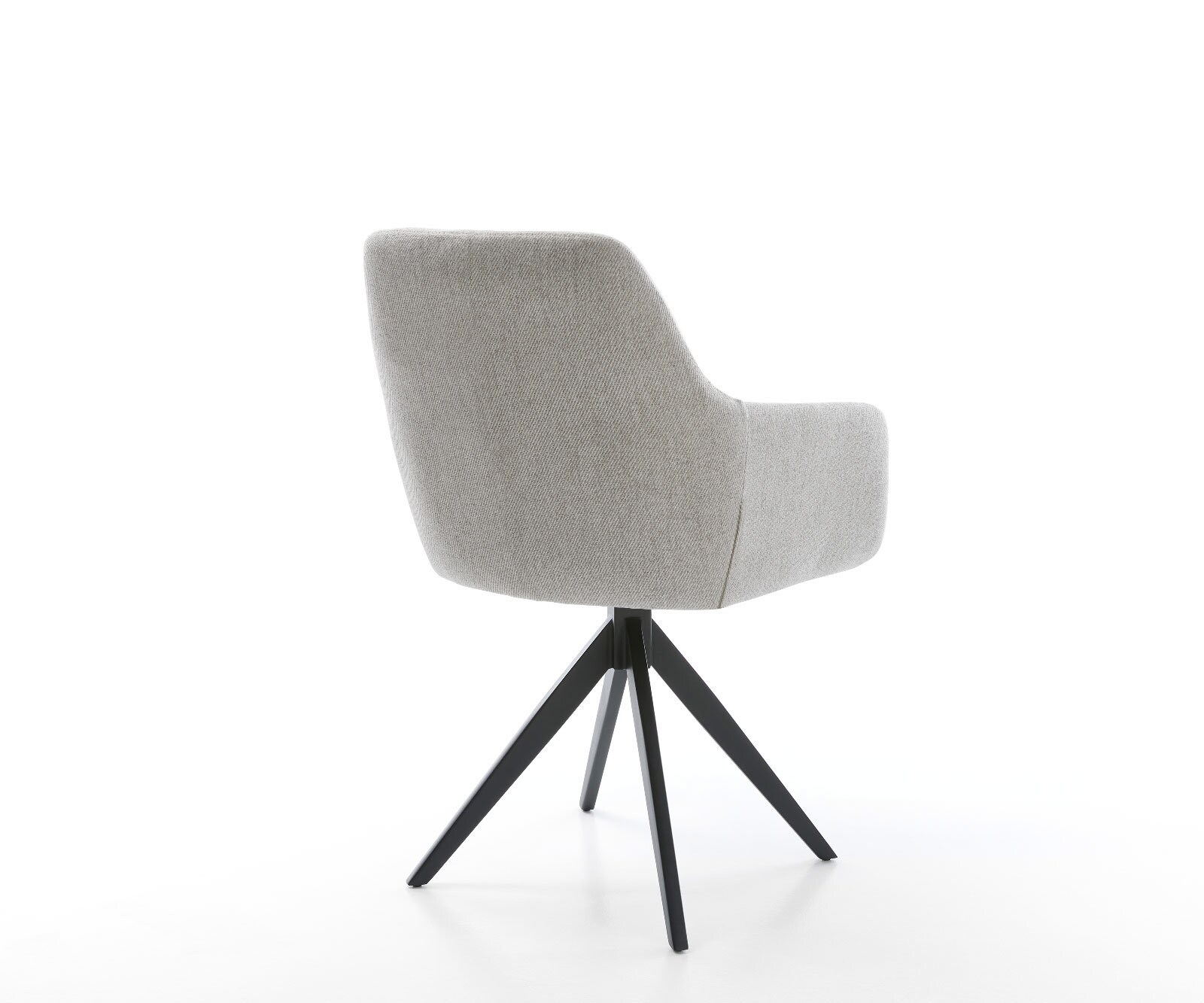 Chaise-de-salle-à-manger Pejo-Flex rayures gris clair pied croisé angulaire noir ressorts ensachés 4 Chaise-de-salle-à-manger Pejo-Flex rayures gris clair pied croisé angulaire noir ressorts ensachés 4