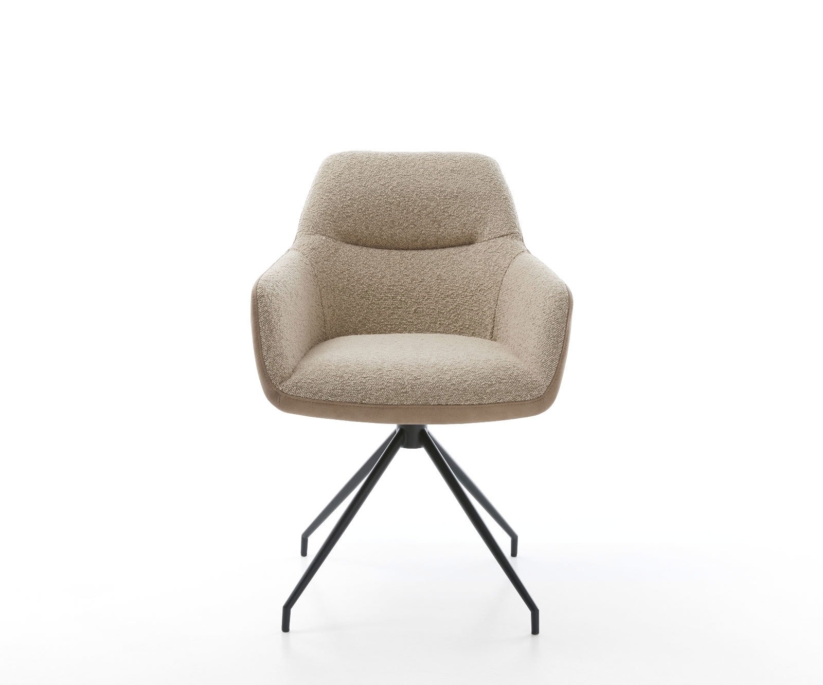 Chaise-pivotante Pejo-Flex tissu mixte couleur boue pied croisé conique noir pivotement sur 180° ressorts ensachés 1 Chaise-pivotante Pejo-Flex tissu mixte couleur boue pied croisé conique noir pivotement sur 180° ressorts ensachés 1