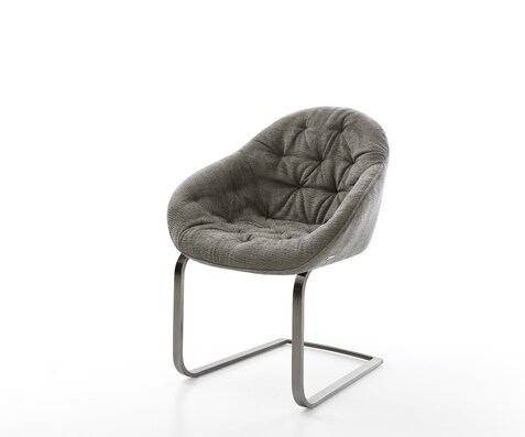 Cantilever Gaio-Flex bouclé doux couleur boue pied cantilever plat grafiete