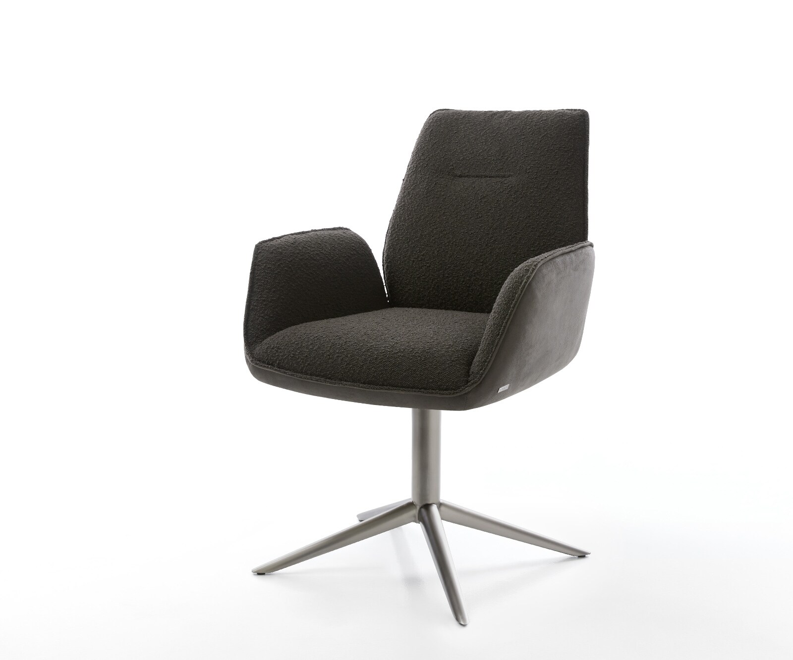 Chaise-pivotante Zoa-Flex tissu mixte noir pied de chaise 4 branches grafiete pivotement sur 360° fonction bascule ressorts ensachés 1