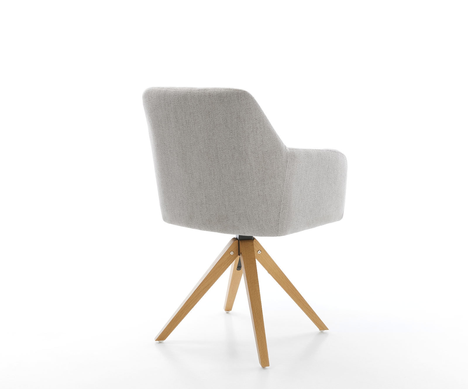 Chaise-de-salle-à-manger Greg-Flex rayures gris clair pied en bois angulaire naturel ressorts ensachés 4 Chaise-de-salle-à-manger Greg-Flex rayures gris clair pied en bois angulaire naturel ressorts ensachés 4