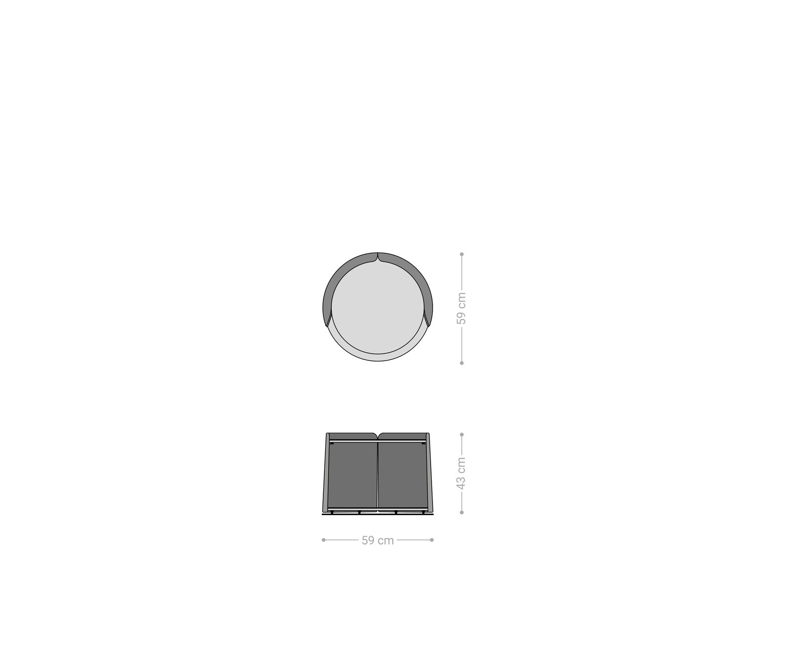 Table-basse Daban 59x59 cm Céramique Laminam®Noir Desir Marron Piétement Métal couleur titane 8