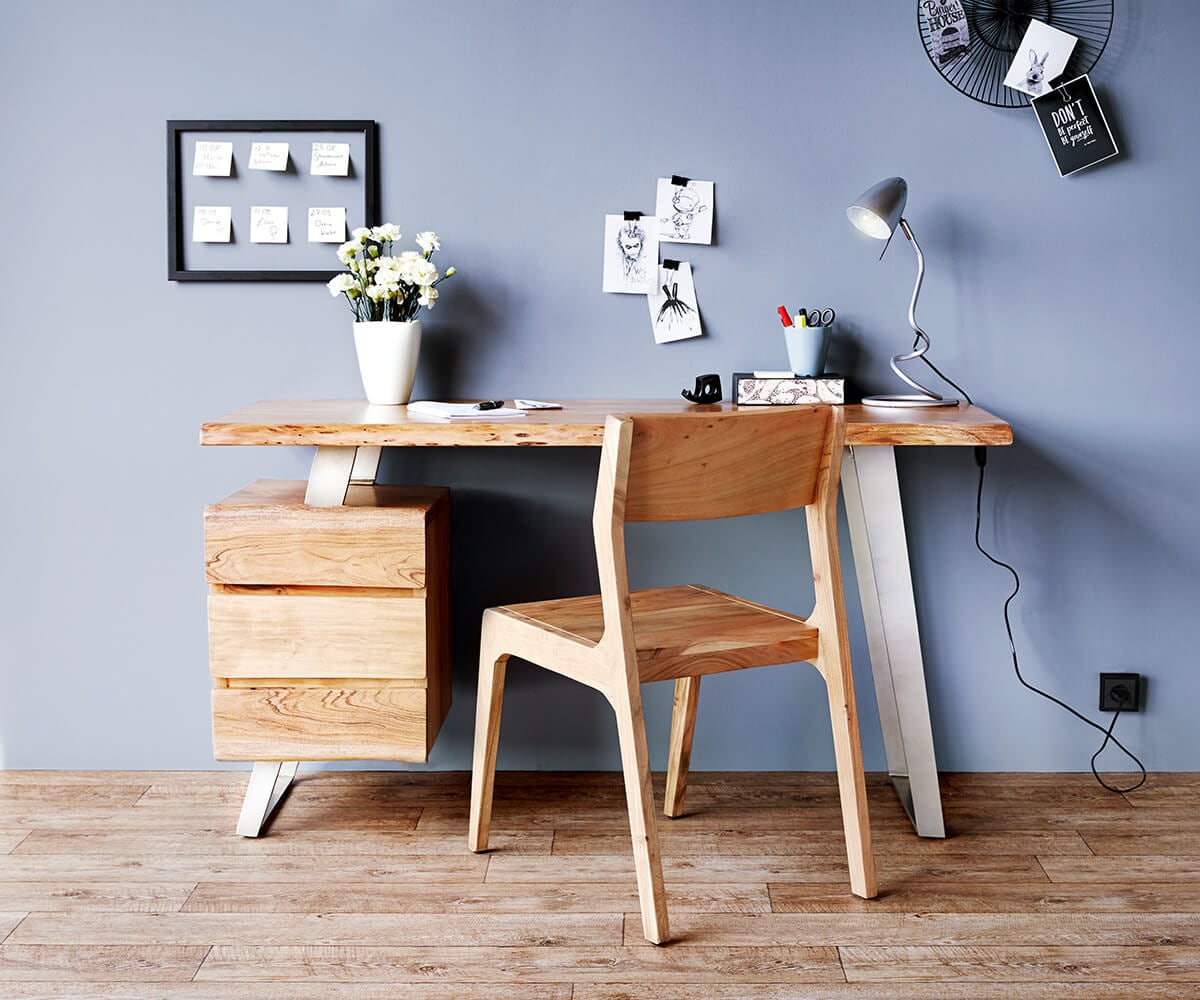 Table-bureau Live-Edge 150x60 cm acacia nature 3 tiroirs Table-bureau Live-Edge 150x60 cm acacia nature 3 tiroirs