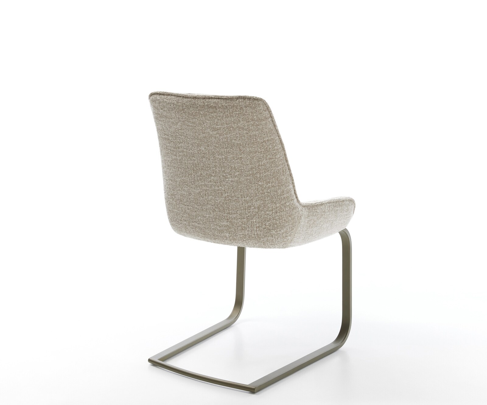 Cantilever Taimi-Flex tissu tissé doux beige pied cantilever plat aspect titane 4