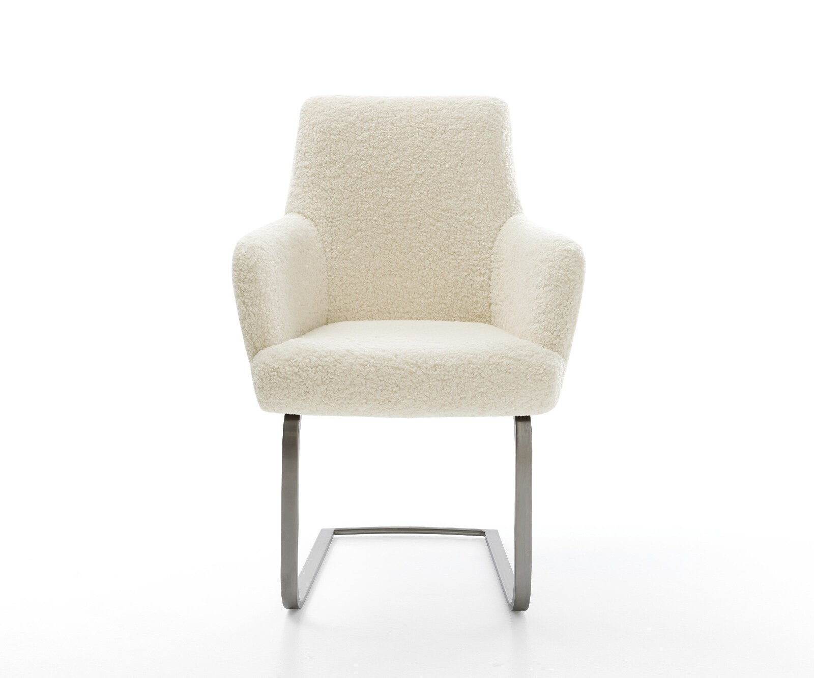 Cantilever Heira-Flex avec accoudoirs tissu teddy beige pied cantilever plat grafiete resorts ensachés 2