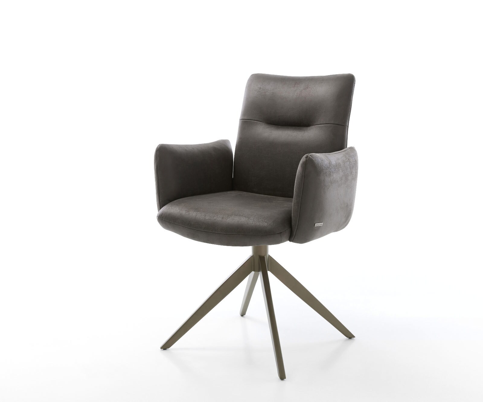 Chaise-pivotante Jova-Flex microvelours anthracite vintage pied croisé large aspect titane pivotement sur 360° fonction bascule ressorts ensachés 1