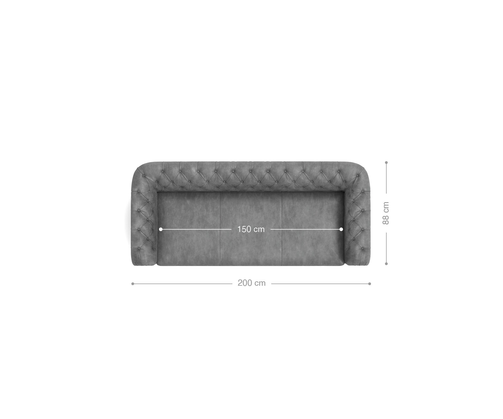 Canapé Chesterfield 3 places 200x88 cm canapé vintage taupe 6