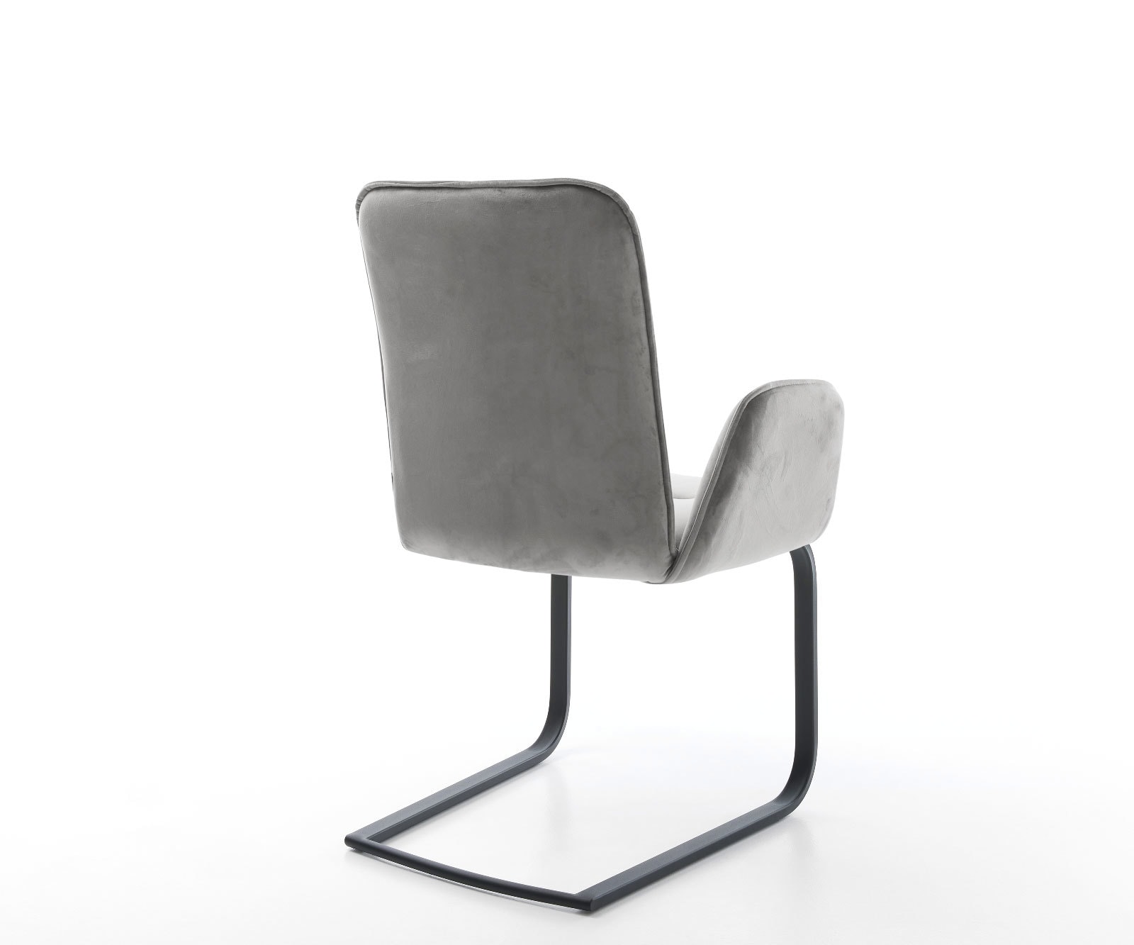 Cantilever Vinja-Flex velours gris pied cantilever plat noir 4 Cantilever Vinja-Flex velours gris pied cantilever plat noir 4