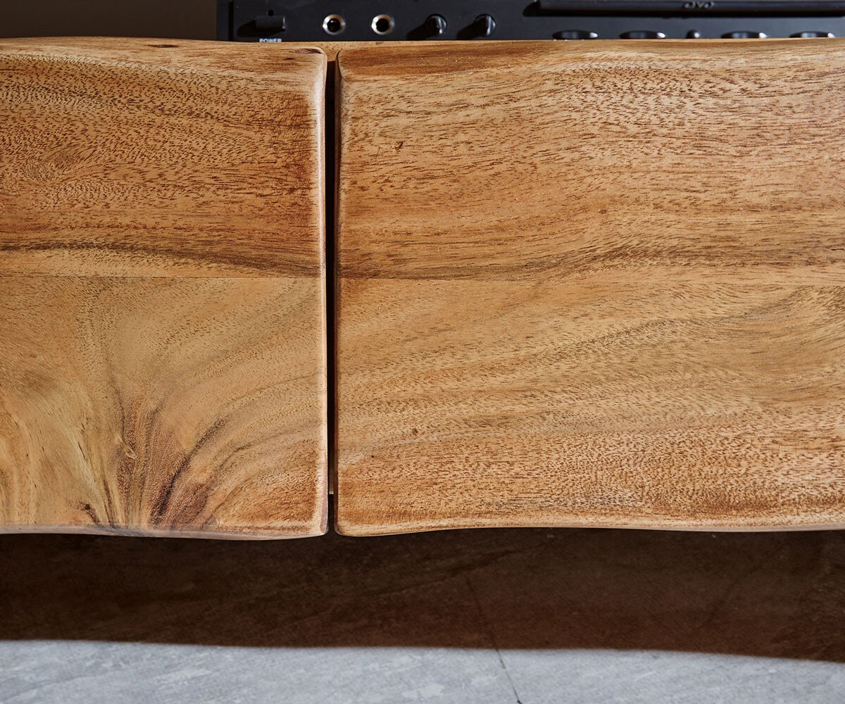 Meuble-TV Live-Edge 230 cm acacia nature massif 4 tiroirs 4
