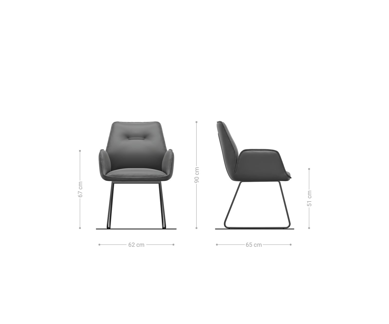 Chaise-de-salle-à-manger Zoa-Flex tissu structuré doux gris pied trapèze noir resorts ensachés 6