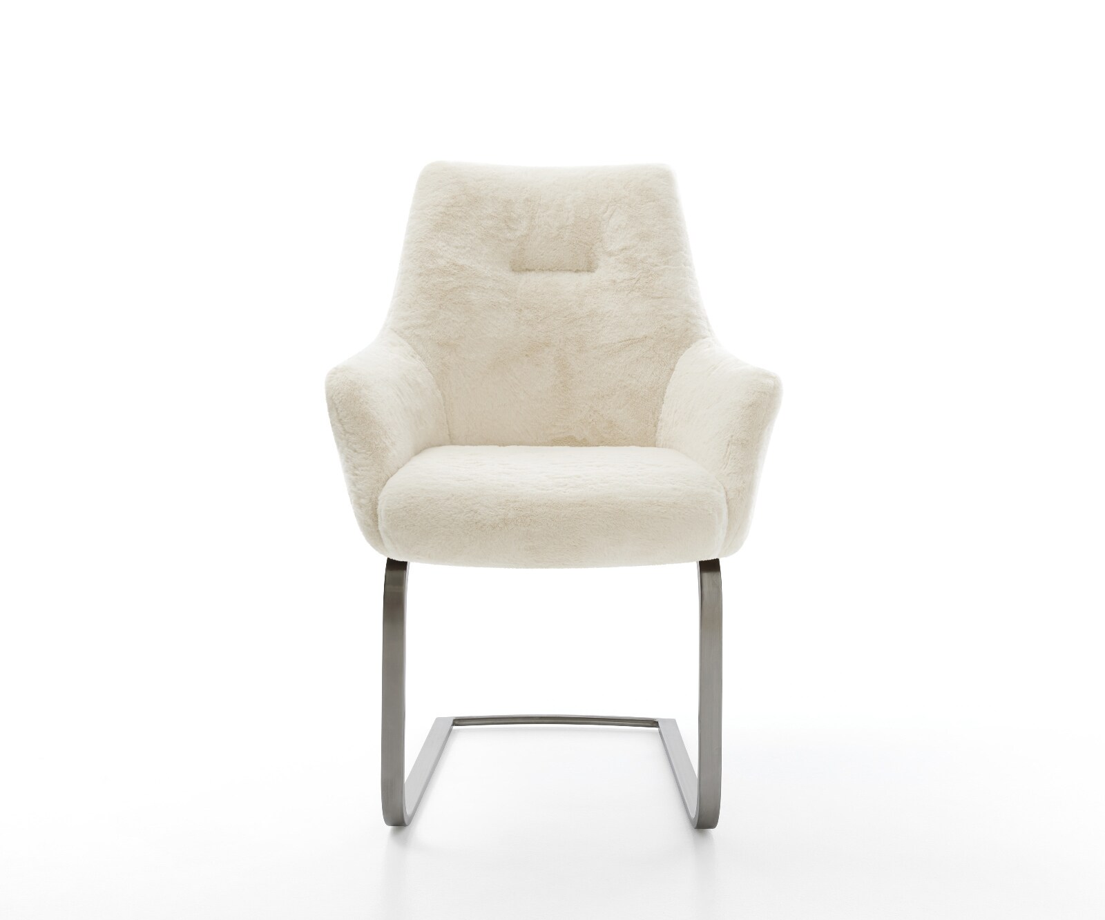 Cantilever Alja-Flex avec accoudoirs peluche crème-blanc pied cantilever plat grafiete resorts ensachés 1