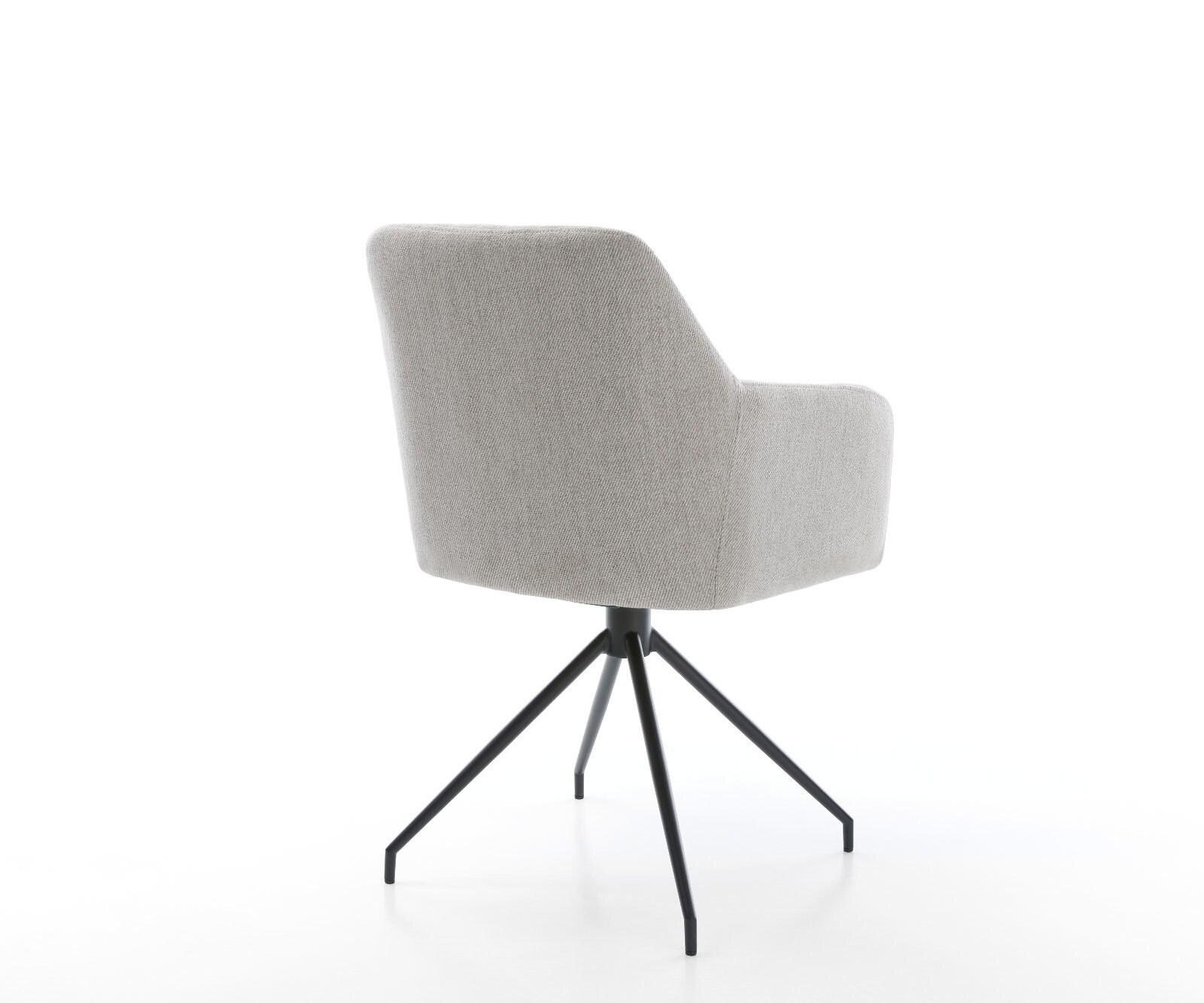 Chaise-de-salle-à-manger Greg-Flex rayures gris clair pied croisé conique noir ressorts ensachés 4 Chaise-de-salle-à-manger Greg-Flex rayures gris clair pied croisé conique noir ressorts ensachés 4