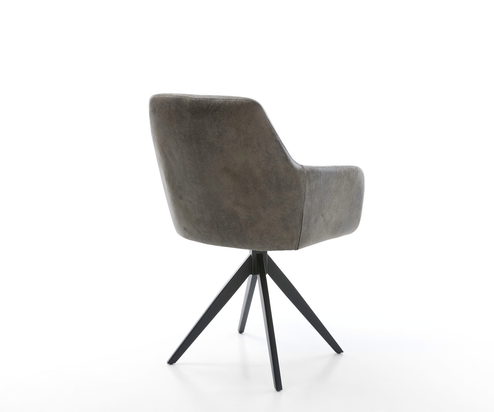 Chaise-de-salle-à-manger Pejo-Flex microvelours gris antique pied croisé angulaire noir ressorts ensachés 4 Chaise-de-salle-à-manger Pejo-Flex microvelours gris antique pied croisé angulaire noir ressorts ensachés 4