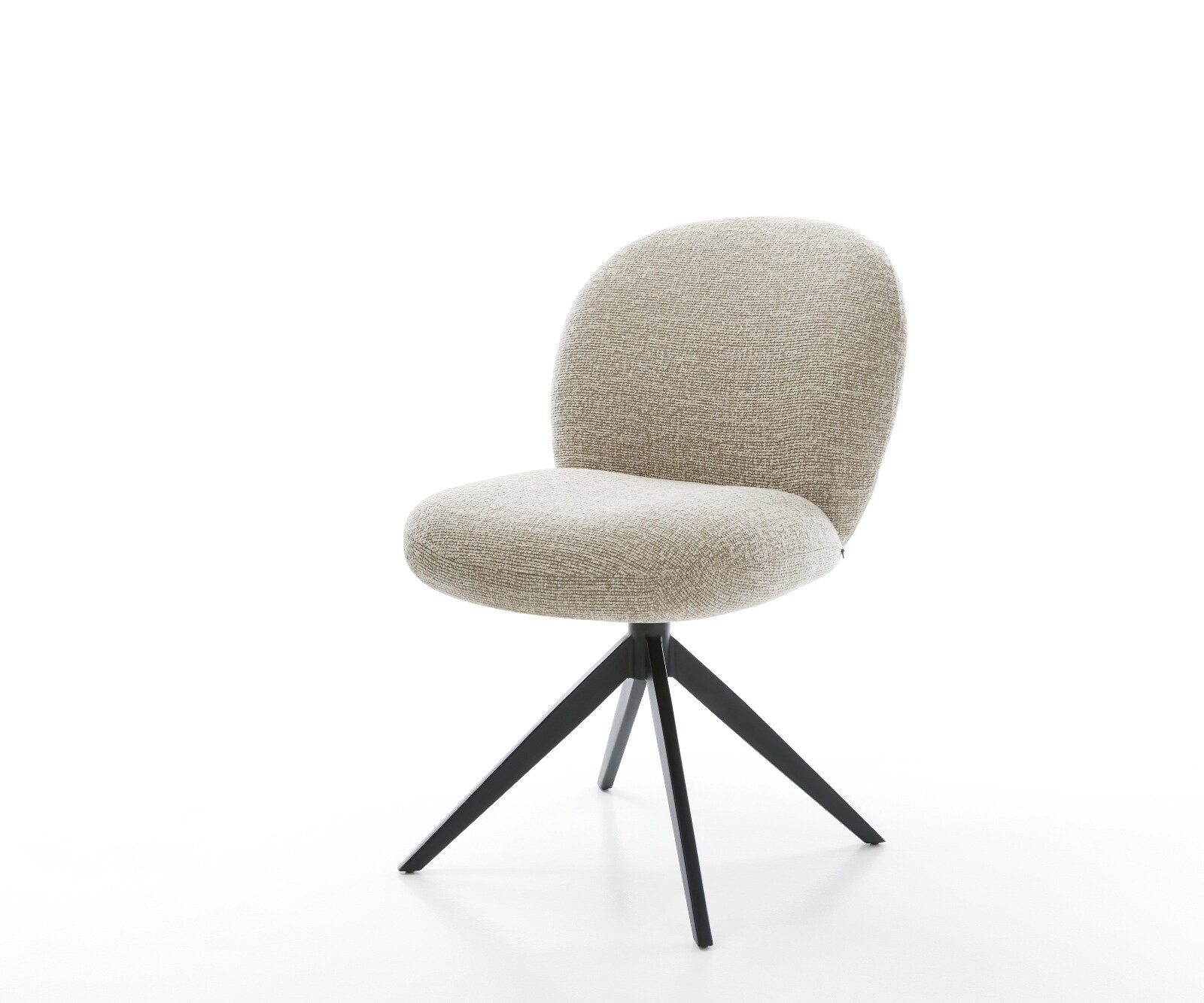 Chaise-pivotante Nube-Flex tissu tissé doux beige pied croisé large noir pivotement sur 360° fonction bascule resorts ensachés 1